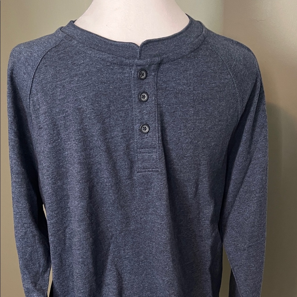 GAP Charcoal Button-Up Henley
